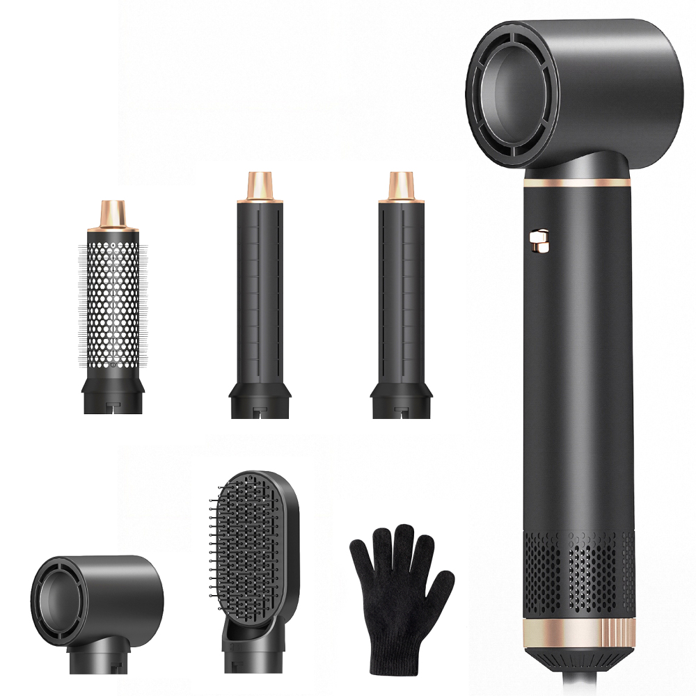 AVENHO 5 in 1 Hair Styler for Woman，Air Curling Wrap, Drying, Curling, Straightening & Volumizing, Hot Air Curler Dryer Brush Tool Set, Curl Styling Tools, Hair Styling at Home Travel - Charcoal