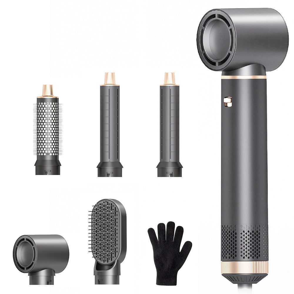 AVENHO 5 in 1 Hair Styler for Woman，Air Curling Wrap, Drying, Curling, Straightening & Volumizing, Hot Air Curler Dryer Brush Tool Set, Curl Styling Tools, Hair Styling at Home Travel - Slate