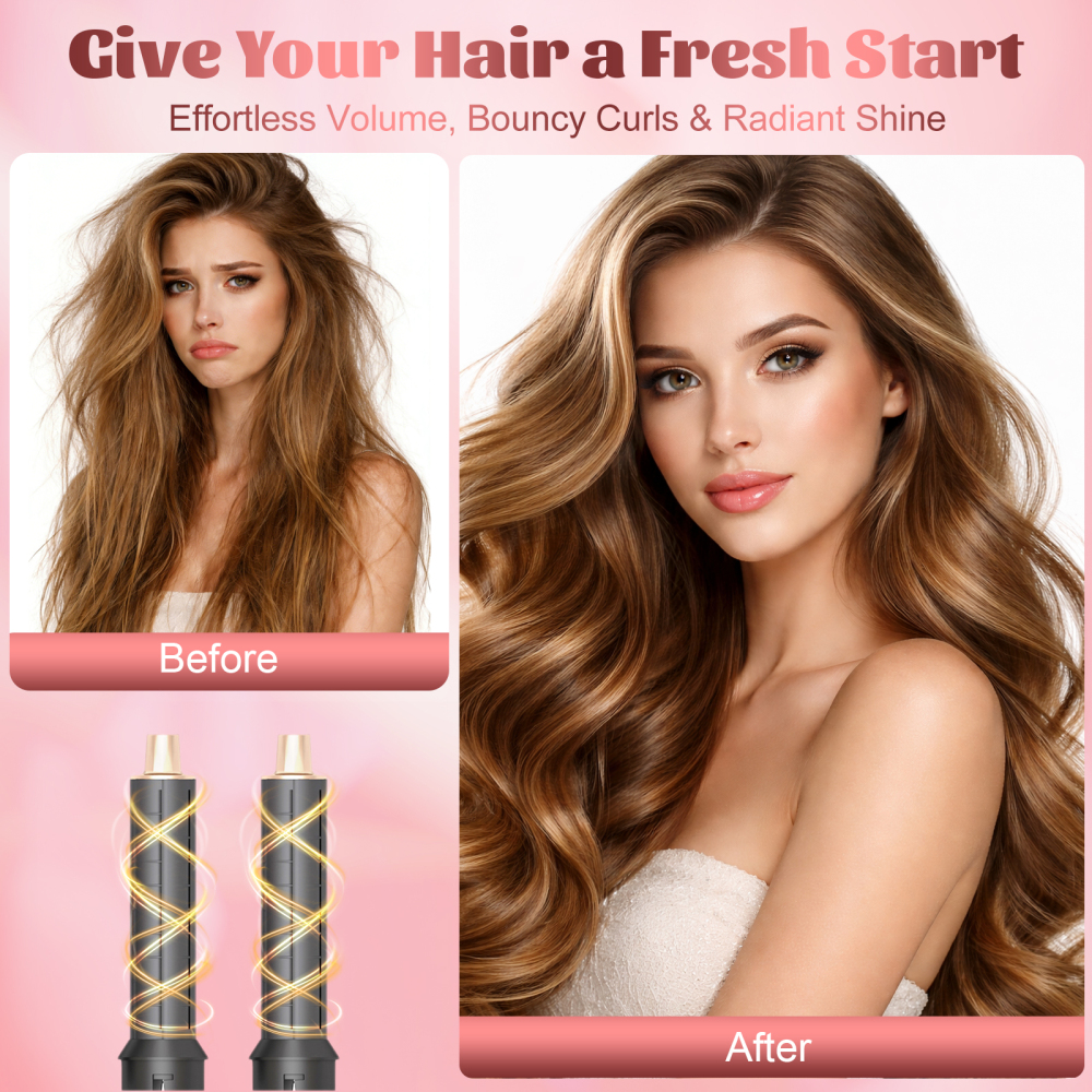 AVENHO 5 in 1 Hair Styler for Woman，Air Curling Wrap, Drying, Curling, Straightening & Volumizing, Hot Air Curler Dryer Brush Tool Set, Curl Styling Tools, Hair Styling at Home Travel - Slate