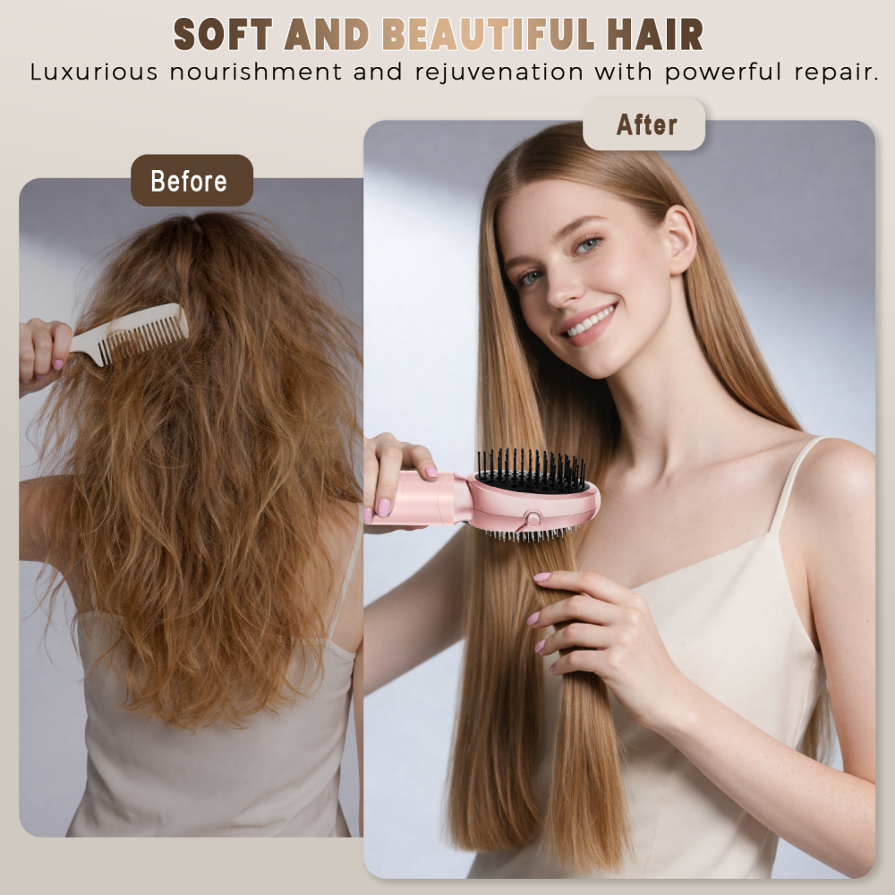 AVENHO 8 in 1 Hot Air Brush Hair Styler, High-Speed Hair Dryer Brush with Auto Wrap Curlers, Foldable Ionic Blow Dryer Brush for Fast Drying, Volumizing & Curling, Multi-Styling Tool-Blush