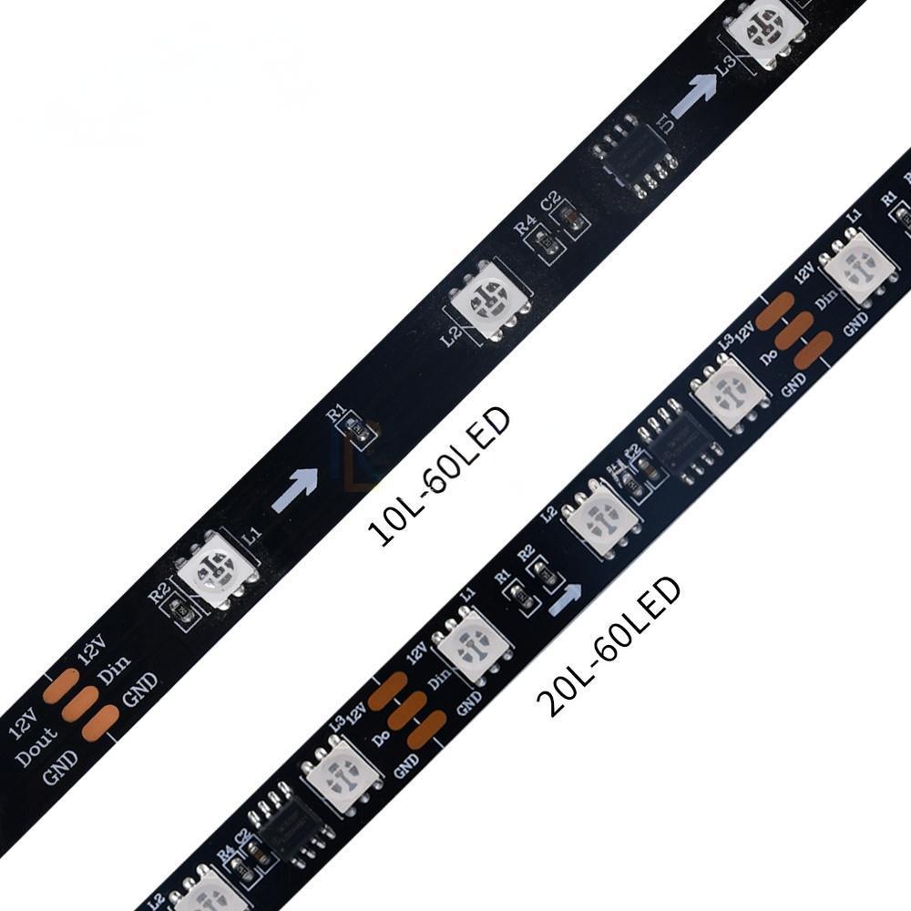 High Quality SM16703 Programmable RGB Iridescent Light Strip 20 Segments 60 Lights Black Bare Board Consumer Electronics,murenled,High Quality SM16703 Programmable RGB Iridescent Light Strip 20 Segments 60 Lights Black Bare Board Consumer Electronics