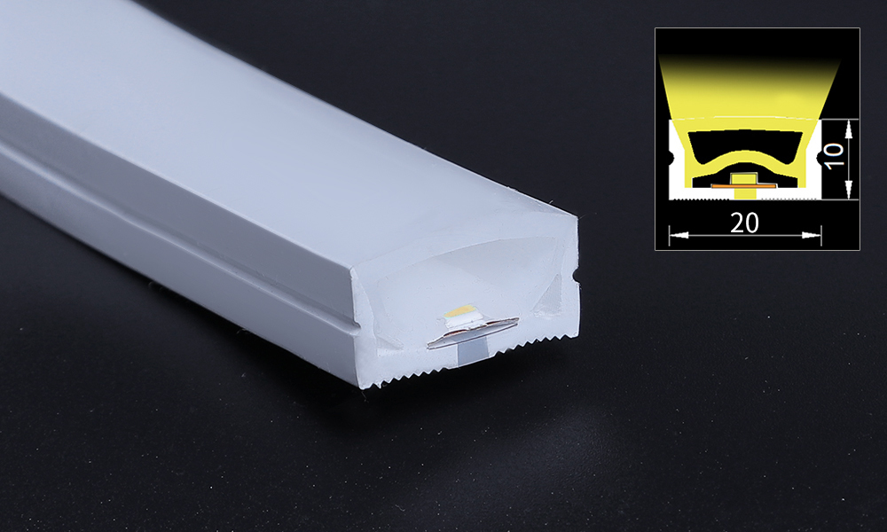 Wholesale W20*H10 24V 220V 8mm wide IP68 waterproof grade SMD2835 LED silicone light strip, suitable for outdoor landscapes and home decoration. It can be freely cut.,murenled,IP68 LED Strip W20*H10 24V/220V 8mm for Outdoor/Home