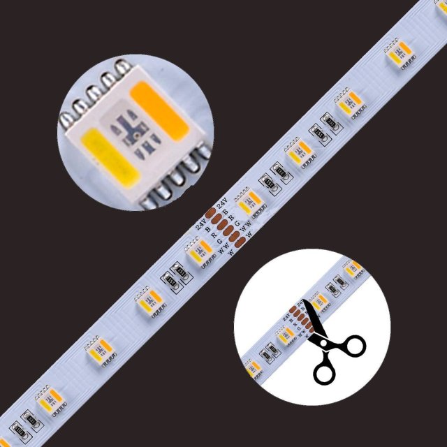 24V RGBWW 5050 LED Strip Lights - 5-in-1 Rainbow Chasing Effect, Wholesale Engineering Lighting,murenled,24V RGBWW 5-in-1 LED Strip, Wholesale