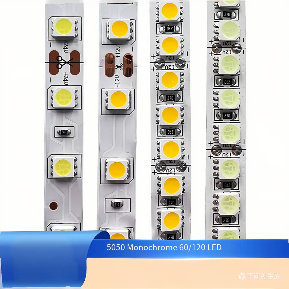SMD 5050 single-color LED strip, 60/120 LEDs/m. DC12V/24V, uniform light. FPC, cuttable. Warm/Neutral/Cool White. Ideal for home & commercial high-brightness lighting.,murenled,5050 Mono LED Strip 60/120LED 12V/24V Wholesale