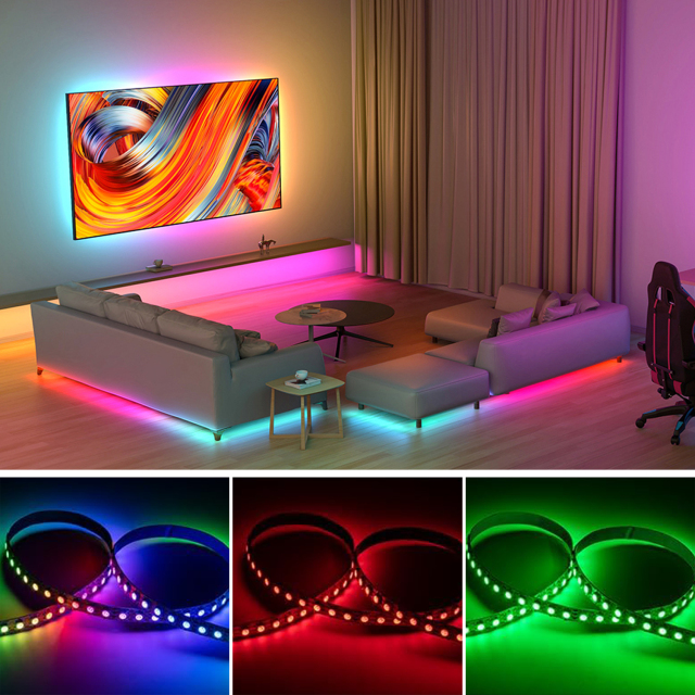5050 SMD RGB Colorful Flowing LED Light Strip - 5V Low-Voltage Chromatic Soft Light Bar, suitable for commercial lighting, bars, KTVs and outdoor lighting enhancement,murenled,Wholesale 5050 RGB Colorful Flowing Light Strip