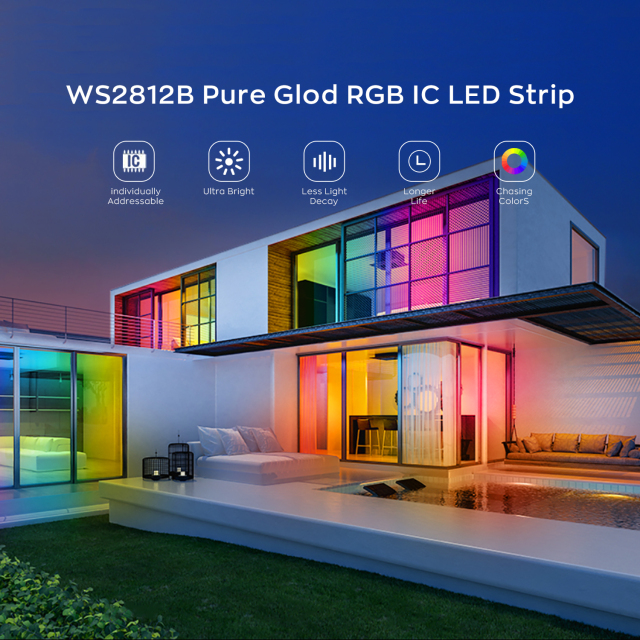 5050 SMD RGB Colorful Flowing LED Light Strip - 5V Low-Voltage Chromatic Soft Light Bar, suitable for commercial lighting, bars, KTVs and outdoor lighting enhancement,murenled,Wholesale 5050 RGB Colorful Flowing Light Strip