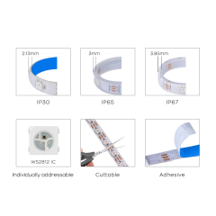 5050 SMD RGB Colorful Flowing LED Light Strip - 5V Low-Voltage Chromatic Soft Light Bar, suitable for commercial lighting, bars, KTVs and outdoor lighting enhancement,murenled,Wholesale 5050 RGB Colorful Flowing Light Strip