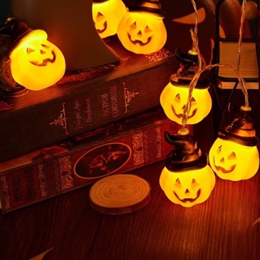 Witch Hat Pumpkin LED Fairy Lights, Battery Powered Halloween Indoor Outdoor Decor Lights,murenled,Wholesale Halloween Yard Decor Pumpkin String Lights