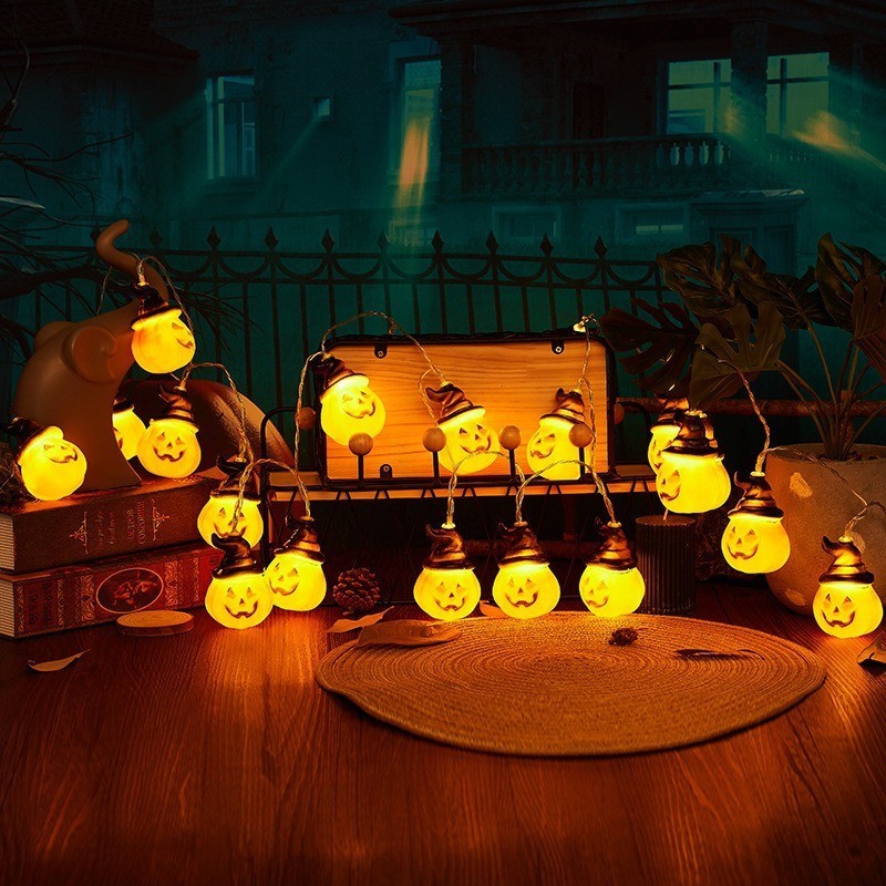 Witch Hat Pumpkin LED Fairy Lights, Battery Powered Halloween Indoor Outdoor Decor Lights,murenled,Wholesale Halloween Yard Decor Pumpkin String Lights