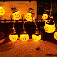 Witch Hat Pumpkin LED Fairy Lights, Battery Powered Halloween Indoor Outdoor Decor Lights,murenled,Wholesale Halloween Yard Decor Pumpkin String Lights