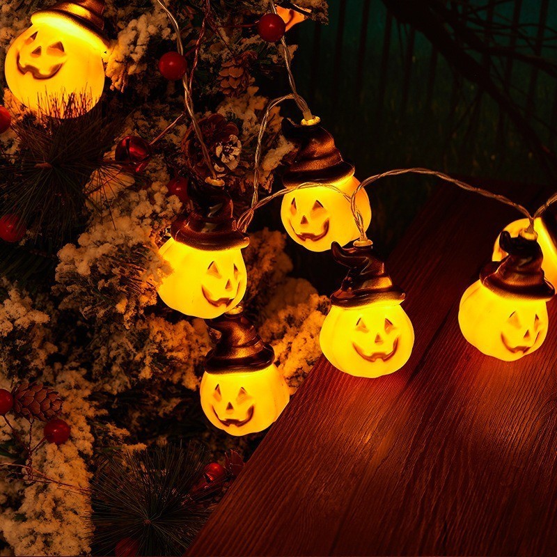 Witch Hat Pumpkin LED Fairy Lights, Battery Powered Halloween Indoor Outdoor Decor Lights,murenled,Wholesale Halloween Yard Decor Pumpkin String Lights