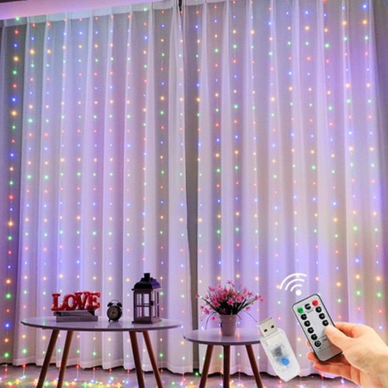 USB Copper Wire Curtain Lights with Remote - 8 Flashing Modes & Dimmable, Waterproof LED Icicle String Lights for Bedroom, Wedding, Party Decor (3x3m/3x2m/3x1m),murenled,Wholesale USB copper wire curtain lamp strings