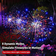 Solar Fireworks Light - Waterproof Outdoor Garden & Lawn Decor, Auto-On at Dusk with Smart Light Sensor, 12-Hour Runtime, Warm White & Colorful Options,murenled,Wholesale outdoor LED solar floor-mounted fireworks lights