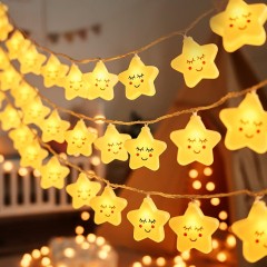 Star-shaped clouds, rainbows, decorative lights and colored lanterns. Suitable for home decoration, garden decoration, outdoor lighting, Christmas tree decoration and lighting.,murenled,Stars, clouds, rainbow-shaped festival lights strings
