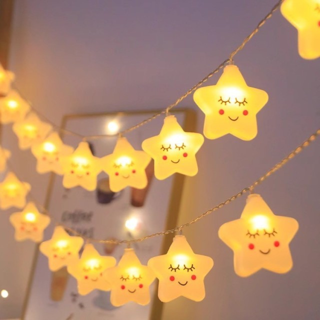 Star-shaped clouds, rainbows, decorative lights and colored lanterns. Suitable for home decoration, garden decoration, outdoor lighting, Christmas tree decoration and lighting.,murenled,Stars, clouds, rainbow-shaped festival lights strings