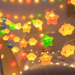 Star-shaped clouds, rainbows, decorative lights and colored lanterns. Suitable for home decoration, garden decoration, outdoor lighting, Christmas tree decoration and lighting.,murenled,Stars, clouds, rainbow-shaped festival lights strings