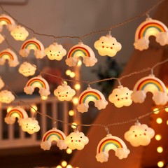 Star-shaped clouds, rainbows, decorative lights and colored lanterns. Suitable for home decoration, garden decoration, outdoor lighting, Christmas tree decoration and lighting.,murenled,Stars, clouds, rainbow-shaped festival lights strings