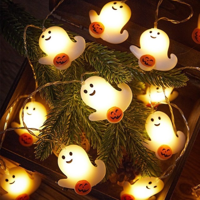 Halloween Pumpkin Ghost Bat Combo String Lights — Multi-Shape LED Atmosphere Lights, Perfect for Bars, KTVs, Show Windows & Malls,murenled,Halloween themed decorative LED light string