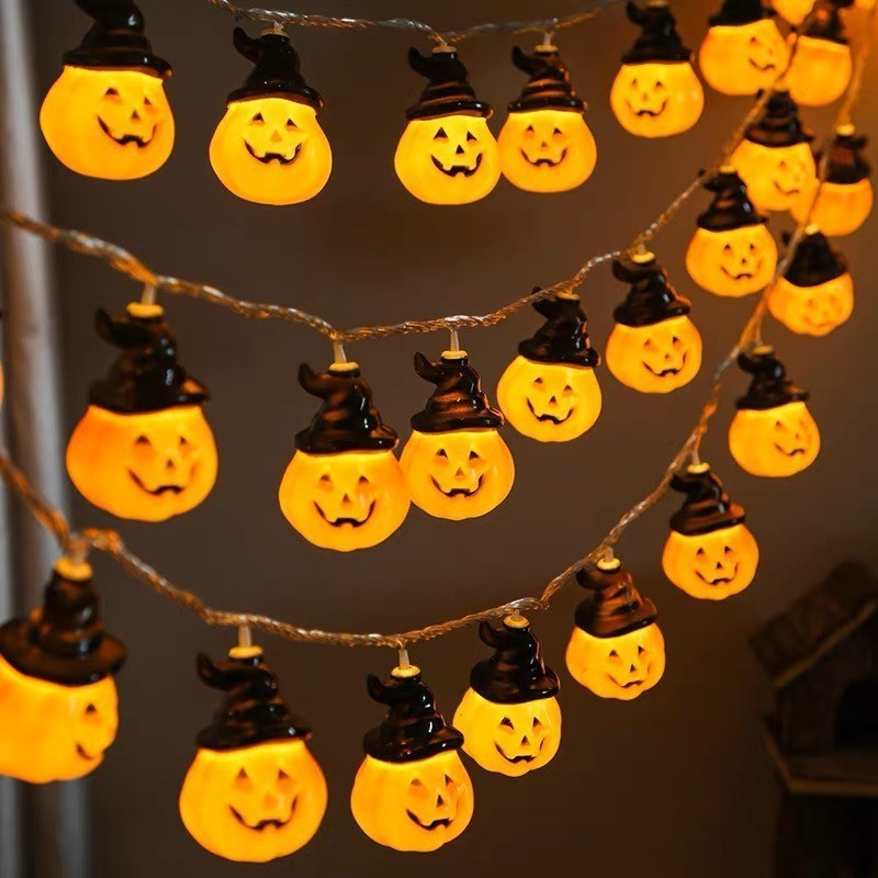 Halloween Pumpkin Ghost Bat Combo String Lights — Multi-Shape LED Atmosphere Lights, Perfect for Bars, KTVs, Show Windows & Malls,murenled,Halloween themed decorative LED light string