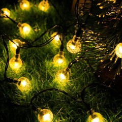 Solar bubble lamp string, with 8 lighting modes, water-resistant, suitable for garden, courtyard, trees, camping, wedding parties and outdoor decoration.,murenled,Outdoor solar LED crystal bubble light string