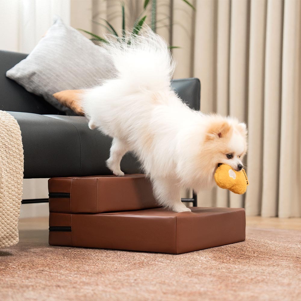 Zozooy Waterproof Washable Faux Leather Pet Stairs