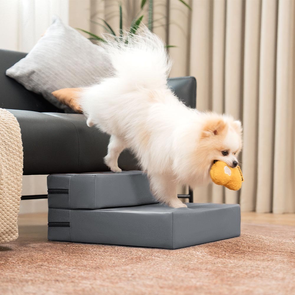 Zozooy Waterproof Washable Faux Leather Pet Stairs