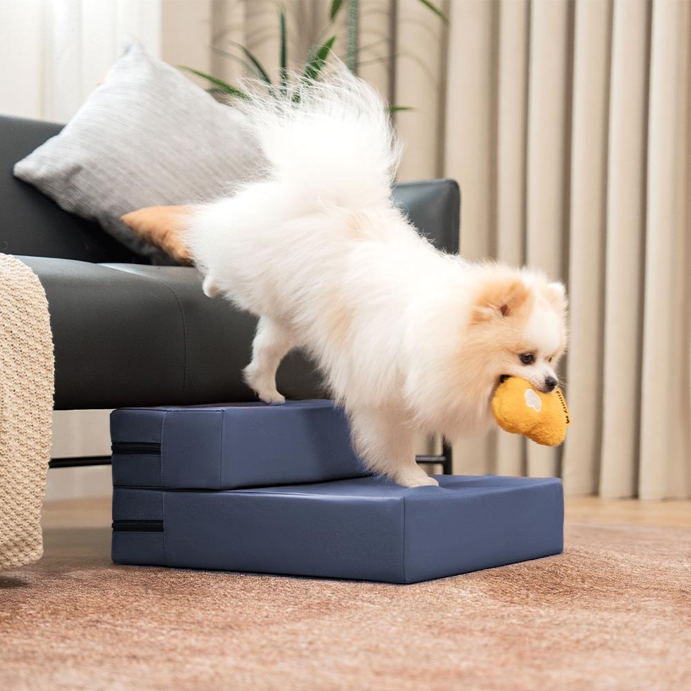 Zozooy Waterproof Washable Faux Leather Pet Stairs