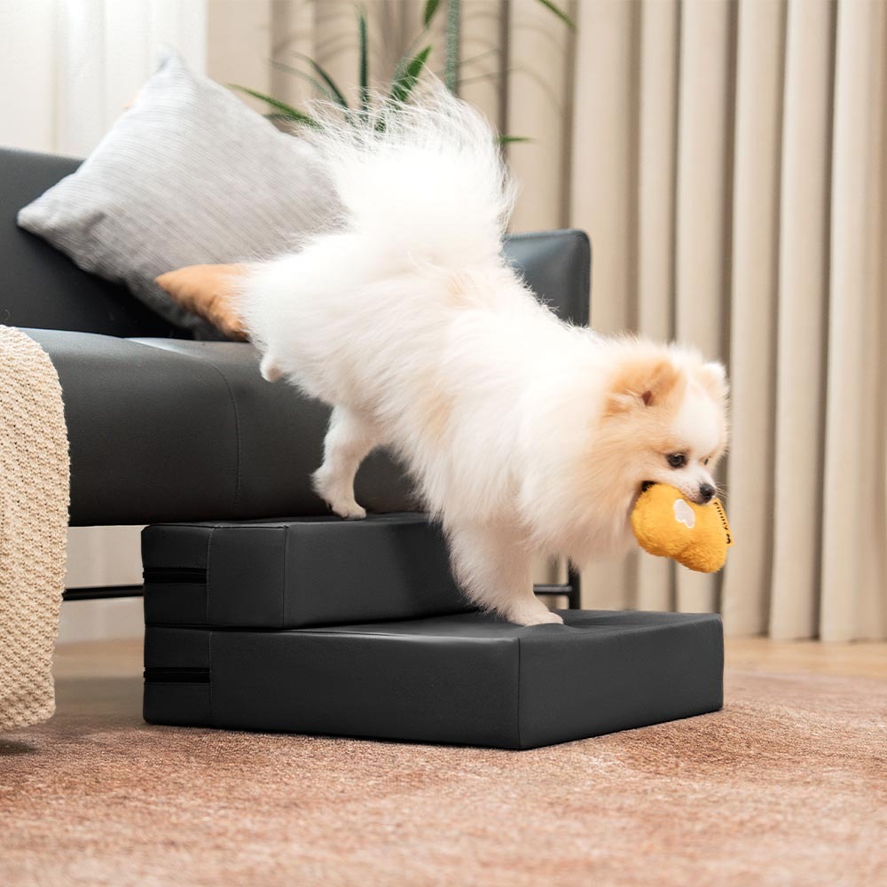 Zozooy Waterproof Washable Faux Leather Pet Stairs