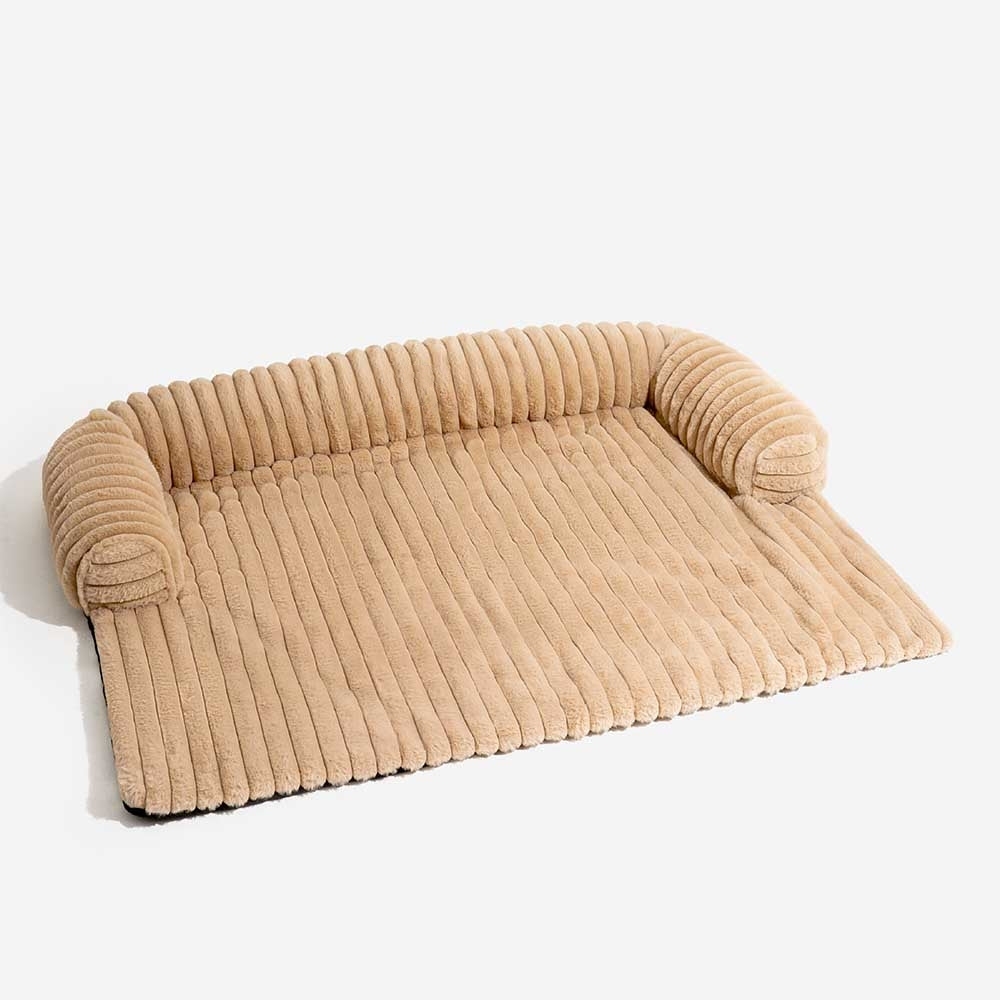 Zozooy Striped Plush Pet Sofa Cushion