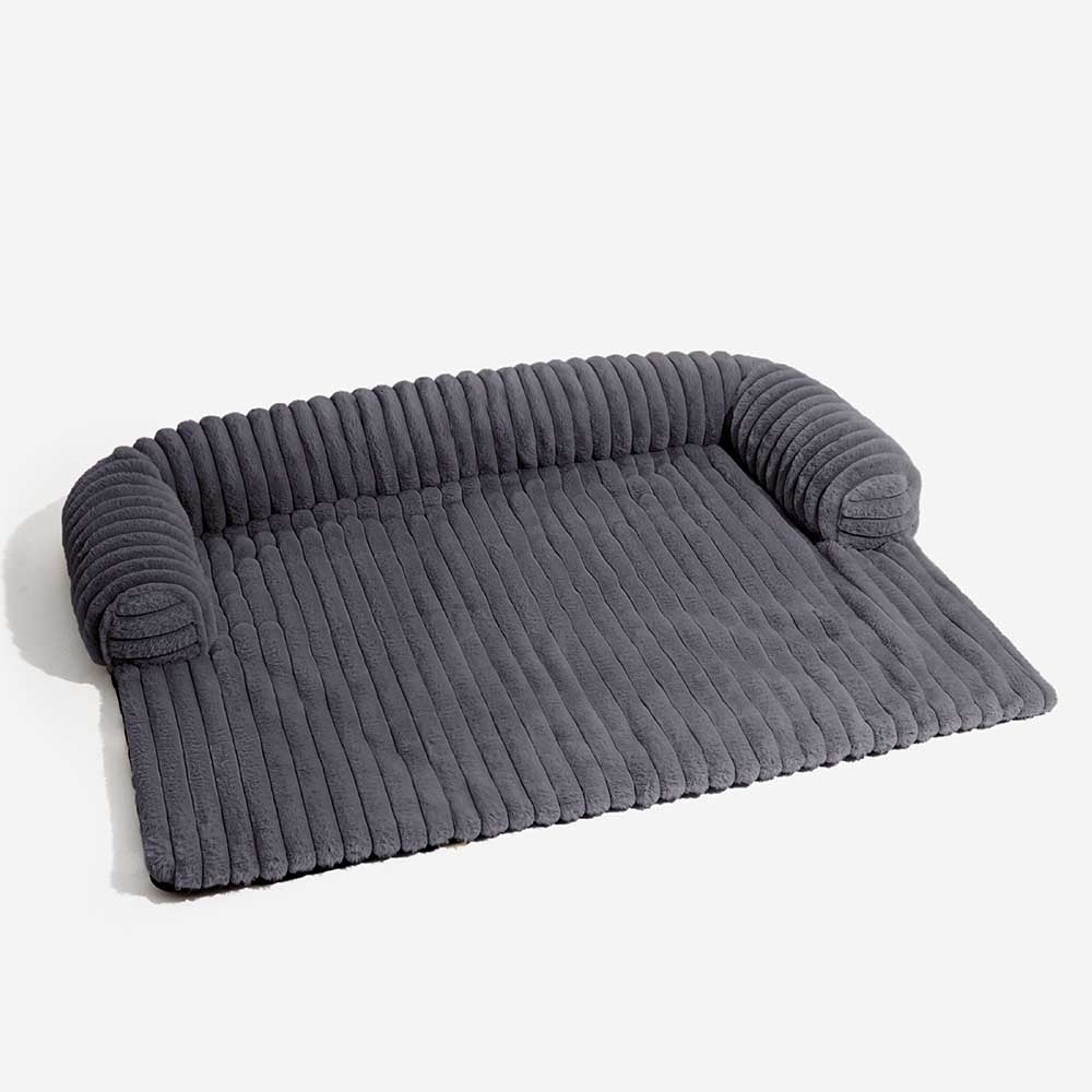 Zozooy Striped Plush Pet Sofa Cushion