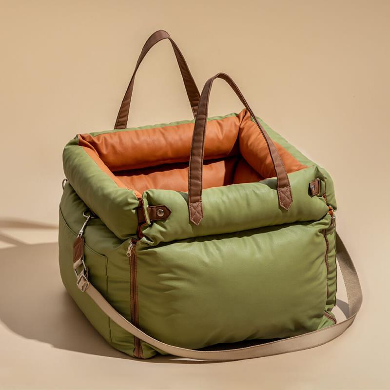 Zozooy Luxury Faux Leather Car Dog Bed