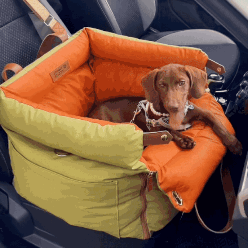 Zozooy Luxury Faux Leather Car Dog Bed