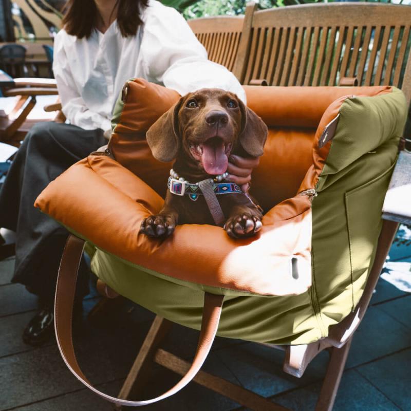 Zozooy Luxury Faux Leather Car Dog Bed