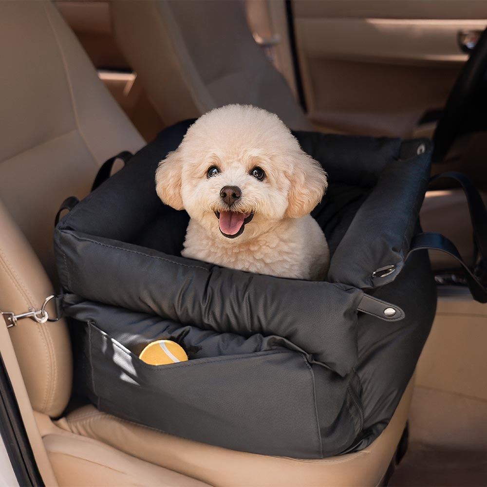 Zozooy Luxury Faux Leather Car Dog Bed