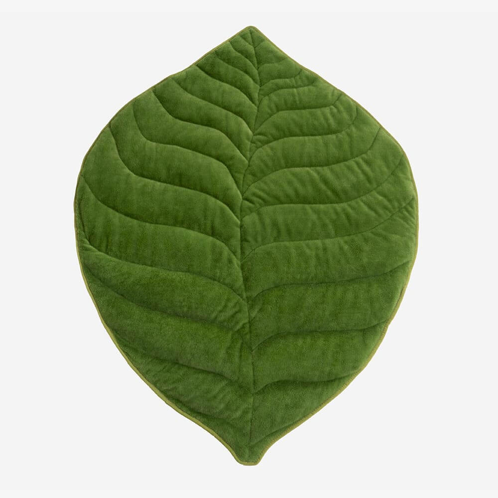 Zozooy Short Velvet Cushion - Leaf Shape
