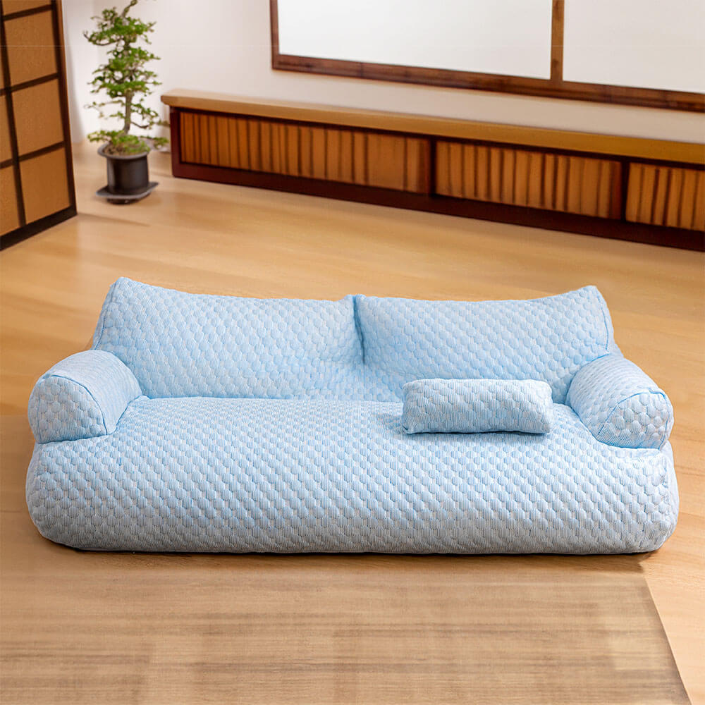 Zozooy Ice Silk Cooling Pet Bed Breathable & Washable Dog Sofa Bed