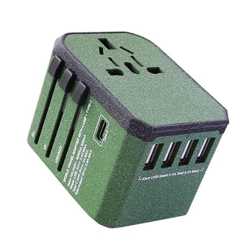 Universal Travel Power Adapter – 4 USB Ports Multi-Device Charger for Global Use