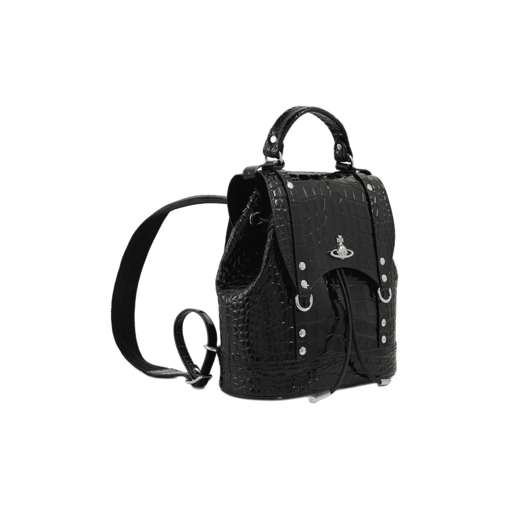 Vivienne Westwood Maxime Orb Handle Bag in Black Leather