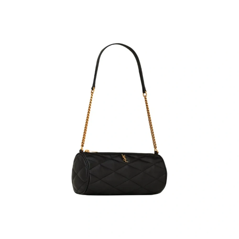 SAINT LAURENT Sade Mini Chain Shoulder Bag in Black Lambskin
