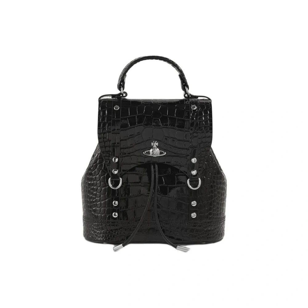 Vivienne Westwood Maxime Orb Handle Bag in Black Leather
