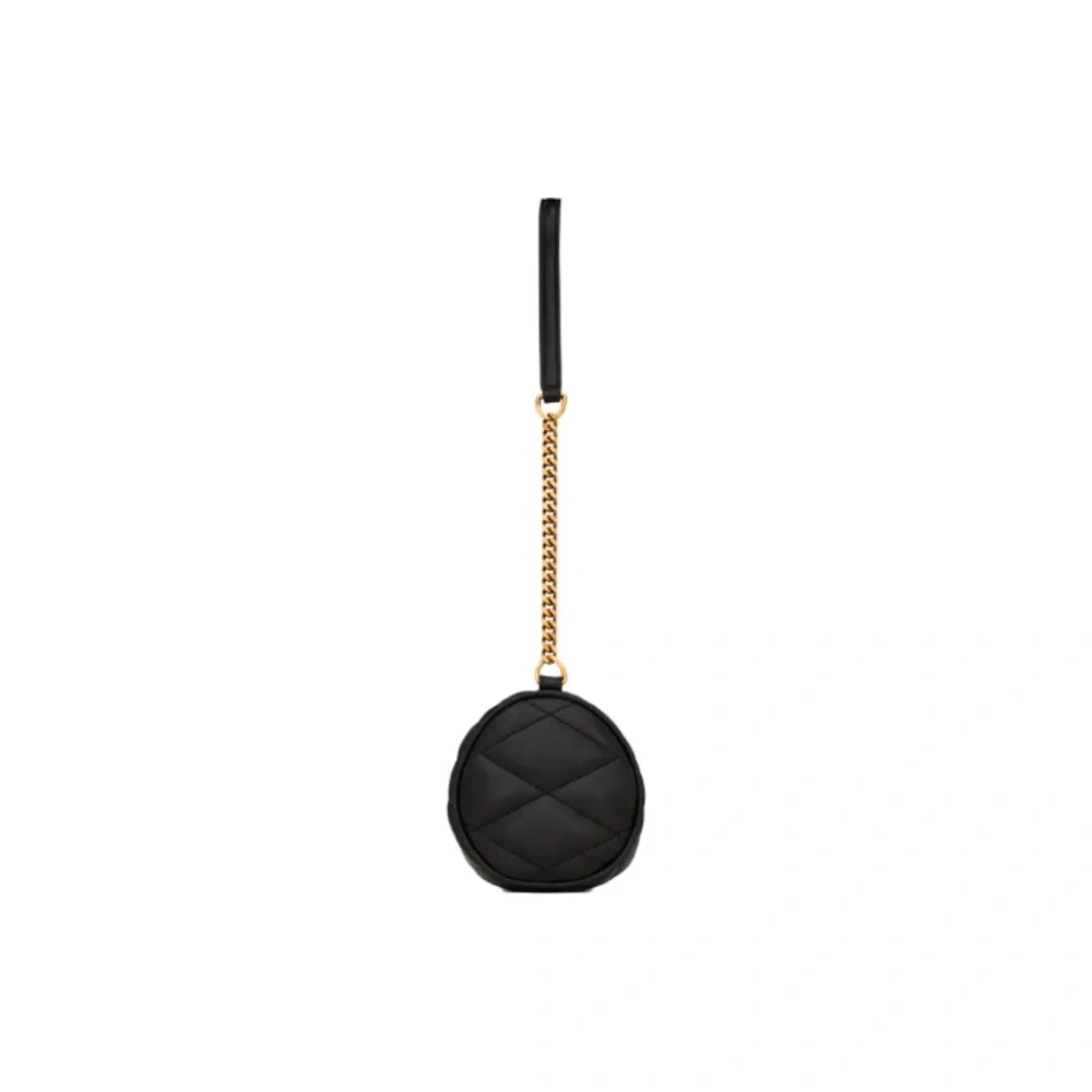SAINT LAURENT Sade Mini Chain Shoulder Bag in Black Lambskin