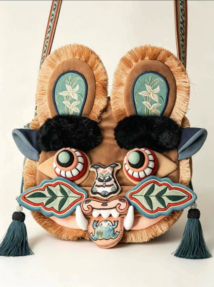 Chinese Tiger Head Crossbody Bag
