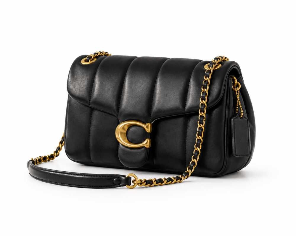 COACH Women’s Tabby 26 Quilted Nappa Leather Shoulder Bag with Signature Logo Hardware, Medium Size, Black