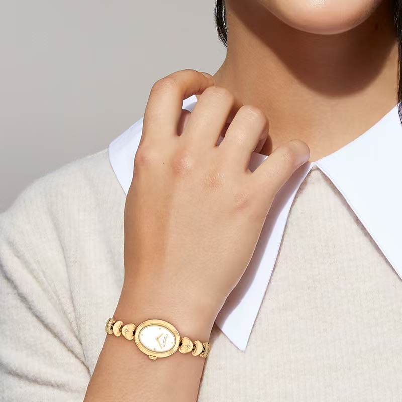 COACH Sammy Women's Quartz Watch – White Dial, Elegant Design
