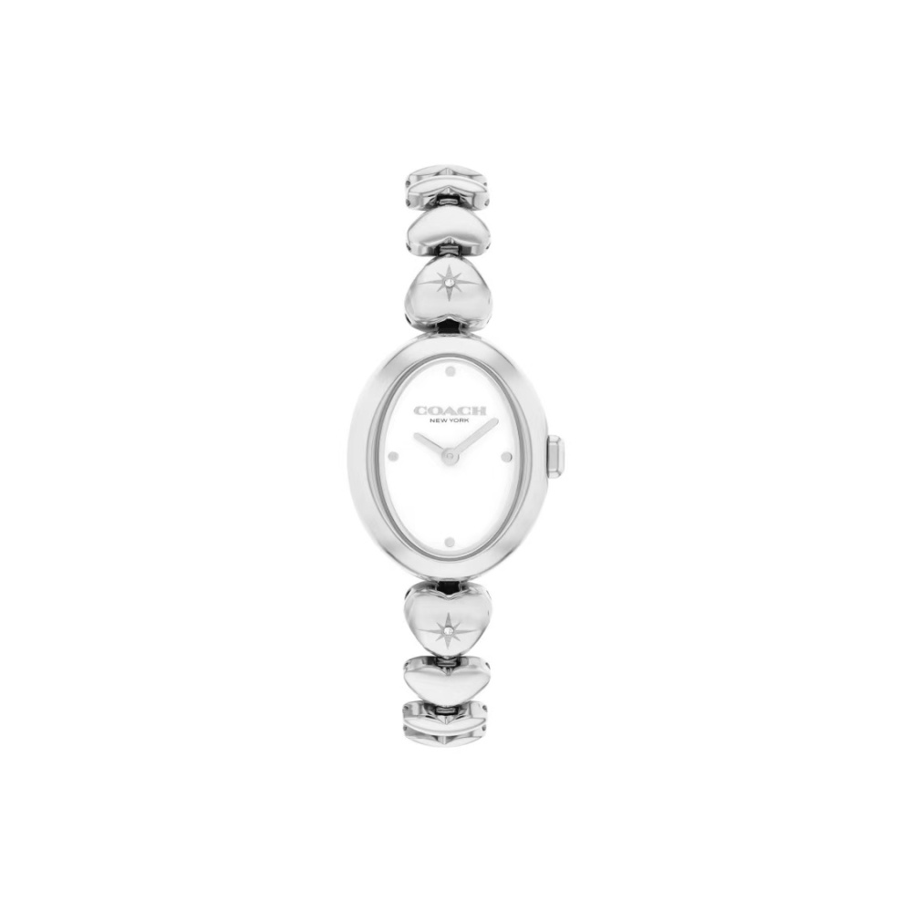 COACH Sammy Women's Quartz Watch – Stainless Steel Band, White Dial, 32.5×22.5mm, 30M Water Resistant