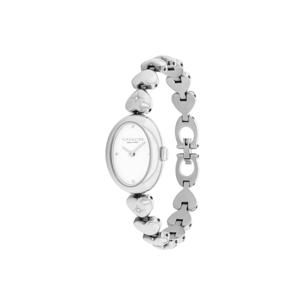 COACH Sammy Women's Quartz Watch – Stainless Steel Band, White Dial, 32.5×22.5mm, 30M Water Resistant