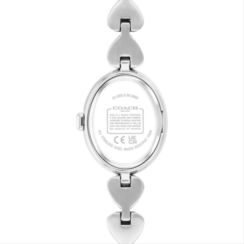 COACH Sammy Women's Quartz Watch – Stainless Steel Band, White Dial, 32.5×22.5mm, 30M Water Resistant