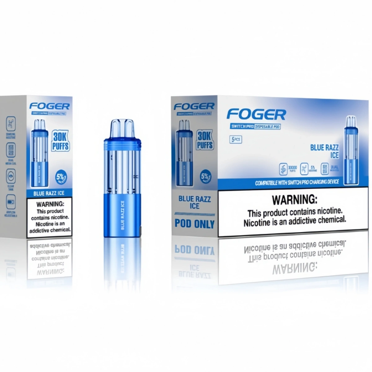 Foger Switch Pro 30K Disposable Pod | 19mL Prefilled Pod | 5% Nicotine | Dual Mesh Coil