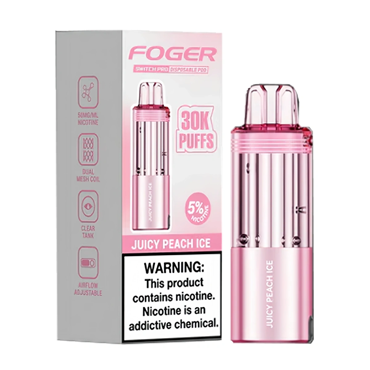 Foger Switch Pro 30K Disposable Pod | 19mL Prefilled Pod | 5% Nicotine | Dual Mesh Coil