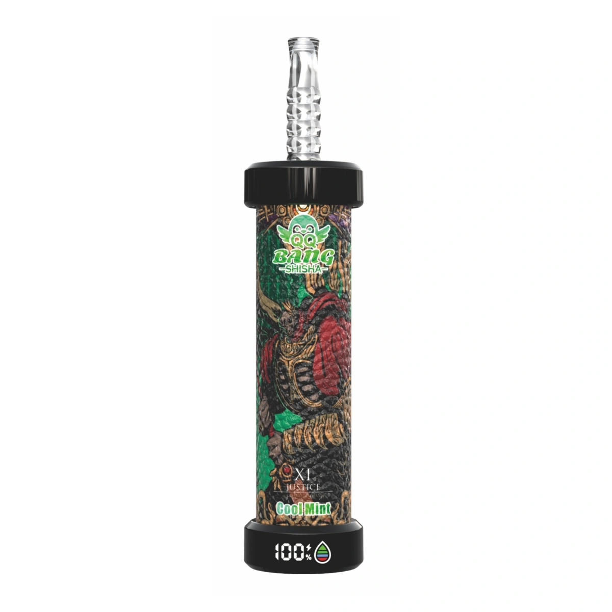 QQ Bang Shisha 80K disposable vape with Cool Mint flavor. Isolated on white background.